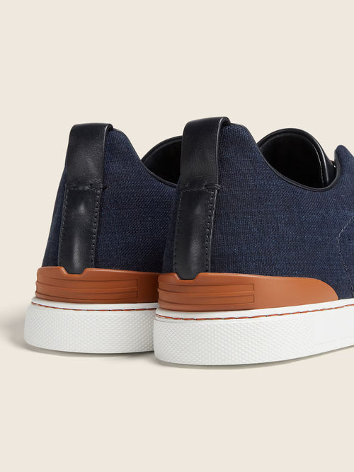 Baskets pour homme en  daim à triple couture