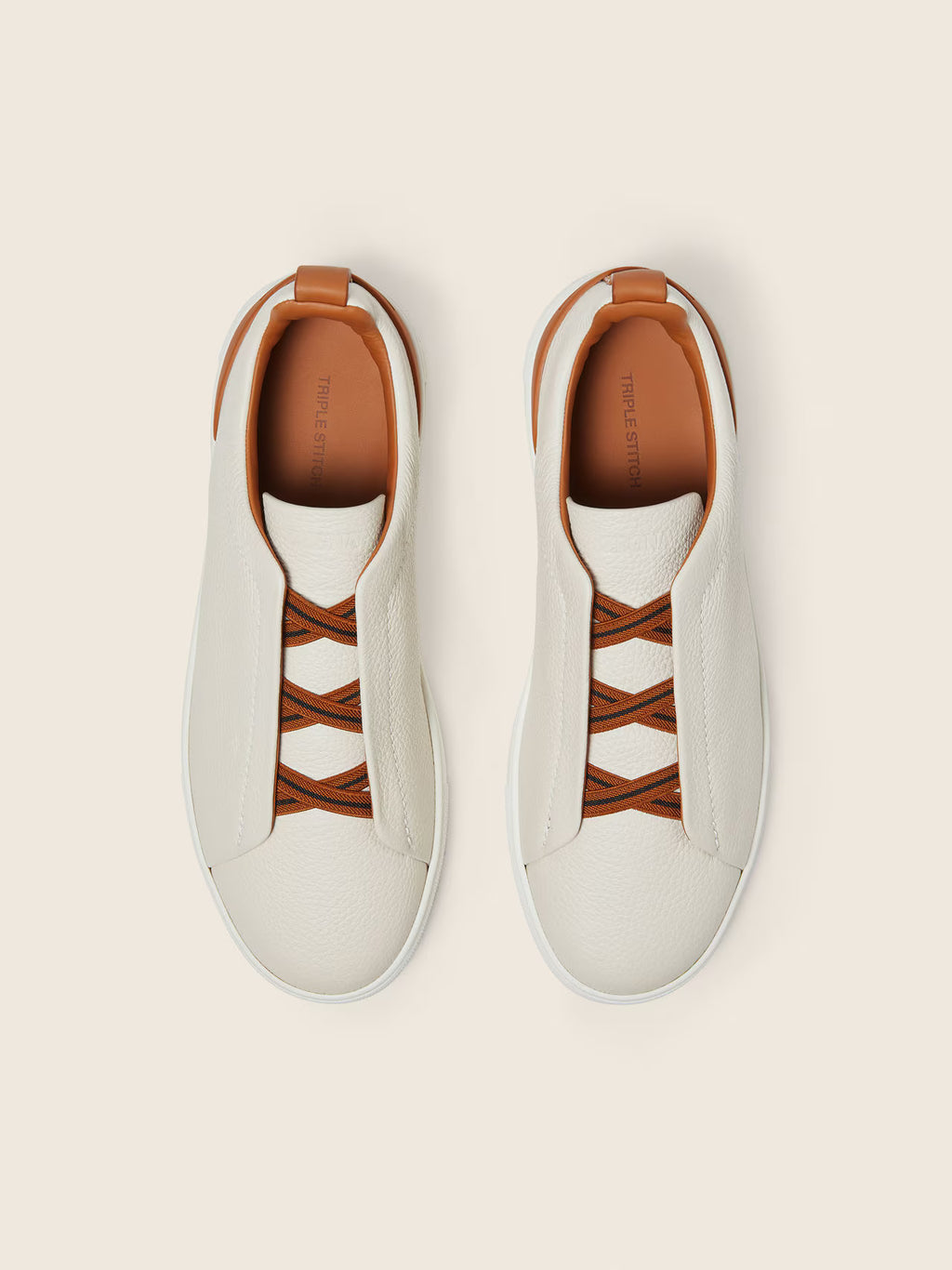 Baskets Triple Stitch en Cuir Blanches/Noires