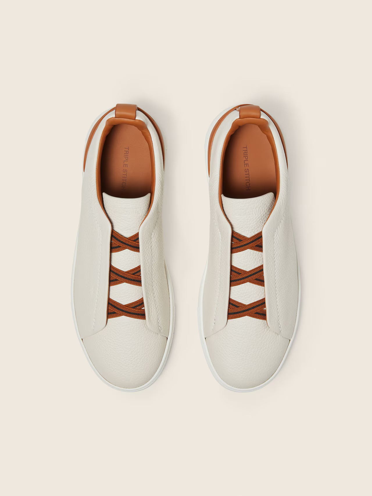 Baskets Triple Stitch en Cuir Blanches/Noires