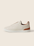 Baskets Triple Stitch en Cuir Blanche